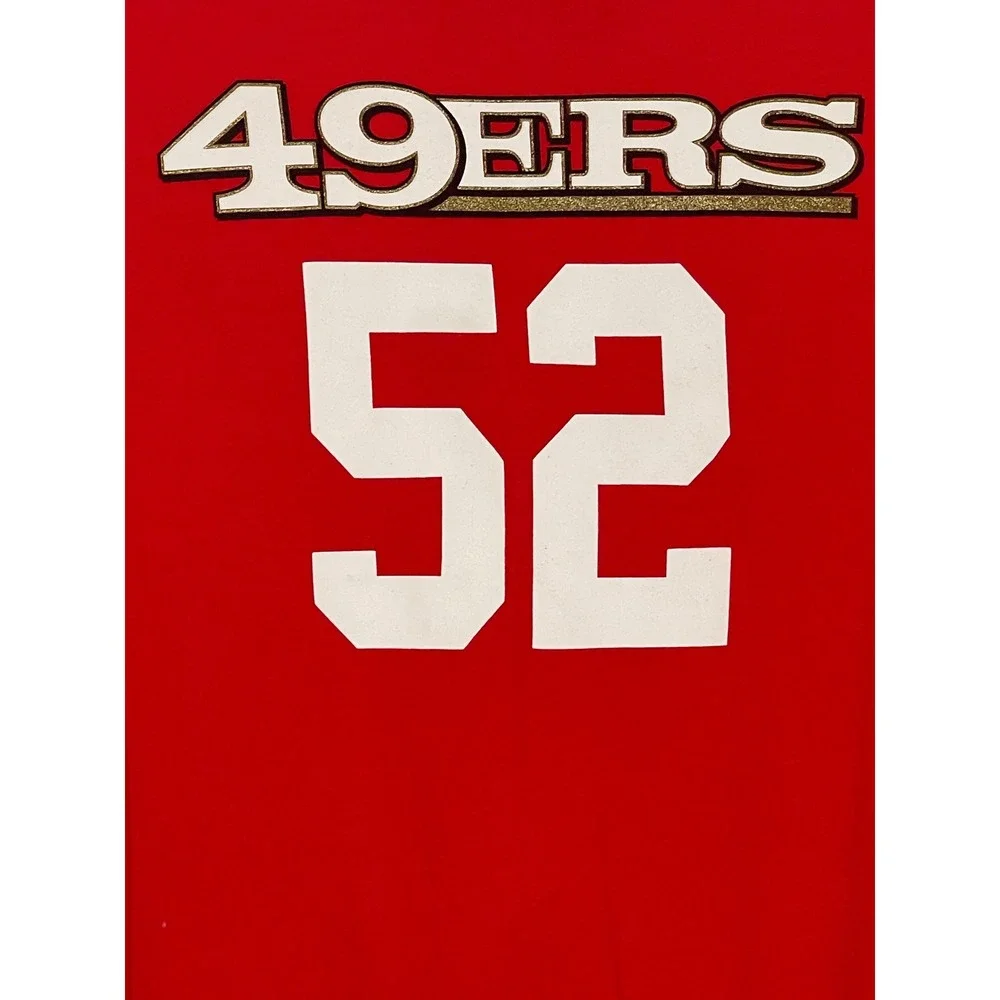 NFL San Francisco 49ers Patrick Willis 52 Youth Large 14/16 Red T-Shirt Cotton